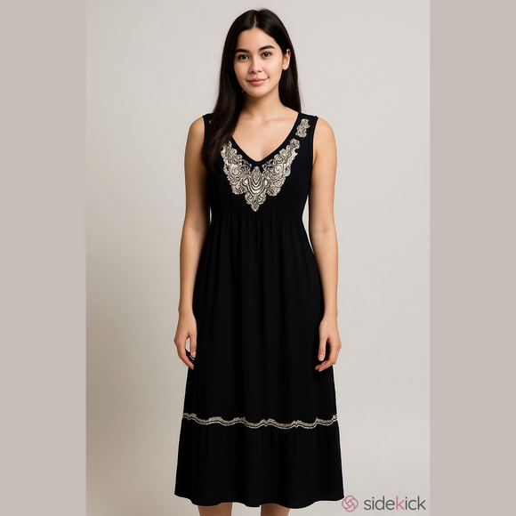 Johnny Was Dresses & Skirts - Johnny Was Maxi Dress - Size Small - Black with White Detail